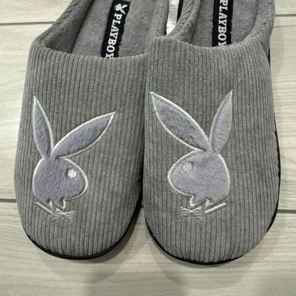 Playboy Mens Memory Foam Indoor Outdoor Gray Slippers Slides Size S 7-8 new - Picture 4 of 6